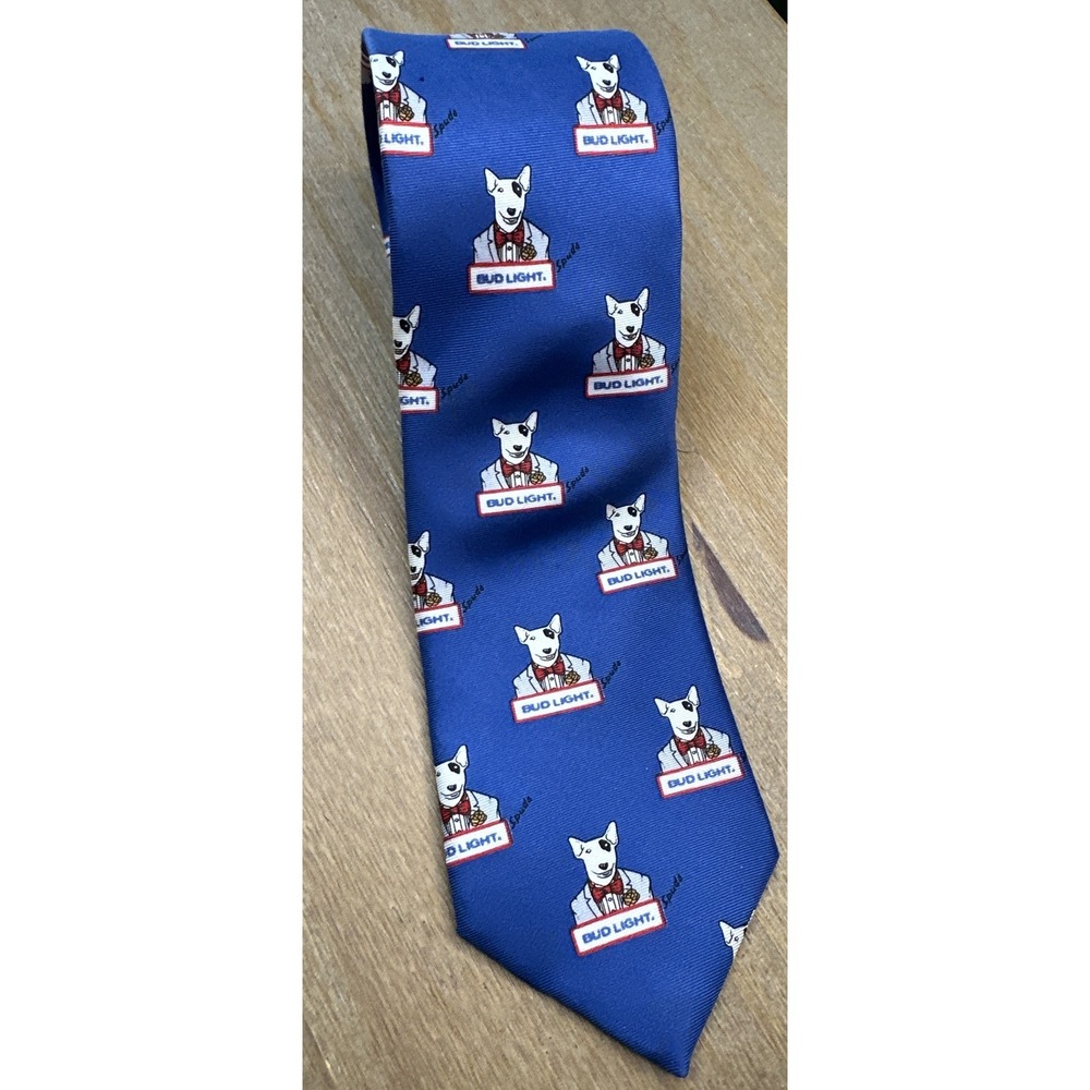 Spuds Mackenzie Silk Neck Tie Bud Light‎ 1987 100% Silk Made In USA Rare